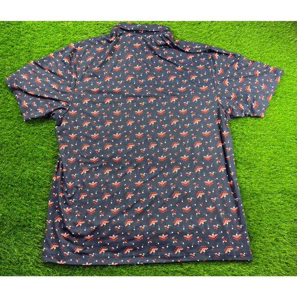 Roundtree & Yorke Performance Polo Shirt XL Beer Pong Red Cups Golf Print Party - Picture 3 of 8